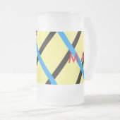 Einfache Monogramm fügen Sie den Namen Mann minima Mattglas Bierglas (VorderseiteRechts)