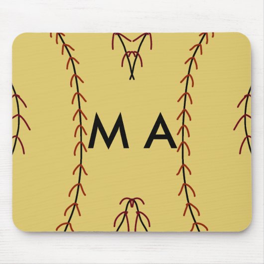Einfache Monogramm fügen Sie den Namen Mann minima Mousepad (Vorne)