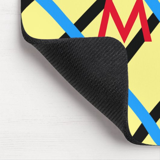 Einfache Monogramm fügen Sie den Namen Mann minima Mousepad (Ecke)