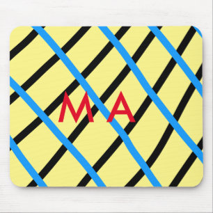 Einfache Monogramm fügen Sie den Namen Mann minima Mousepad