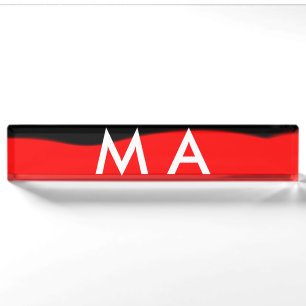 Einfache Monogramm fügen Sie den Namen Mann minima Namensplakette