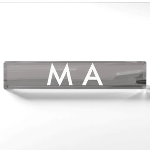 Einfache Monogramm fügen Sie den Namen Mann minima Namensplakette