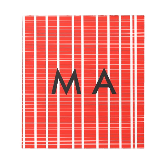 Einfache Monogramm fügen Sie den Namen Mann minima Notizblock (Vorderseite)