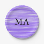 Einfache Monogramm fügen Sie den Namen Mann minima Pappteller (Vorderseite)