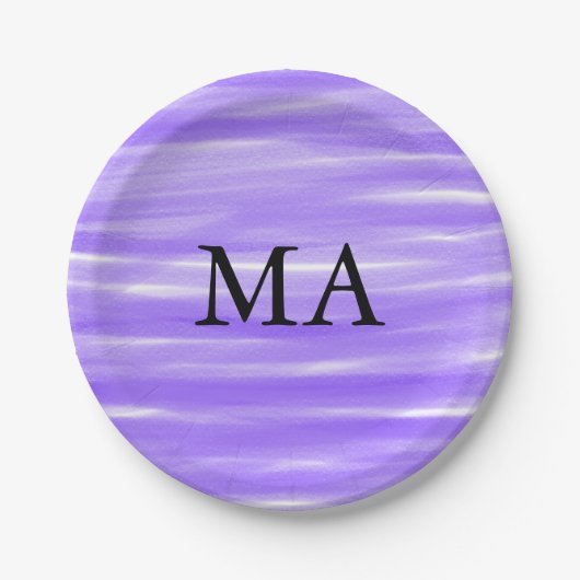 Einfache Monogramm fügen Sie den Namen Mann minima Pappteller (Vorderseite)