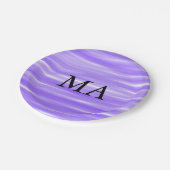 Einfache Monogramm fügen Sie den Namen Mann minima Pappteller (Schrägansicht)