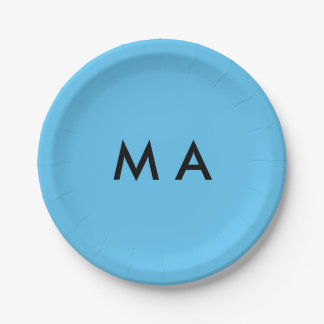 Einfache Monogramm fügen Sie den Namen Mann minima Pappteller