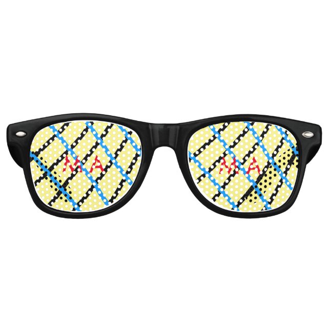 Einfache Monogramm fügen Sie den Namen Mann minima Partybrille (Vorderseite)