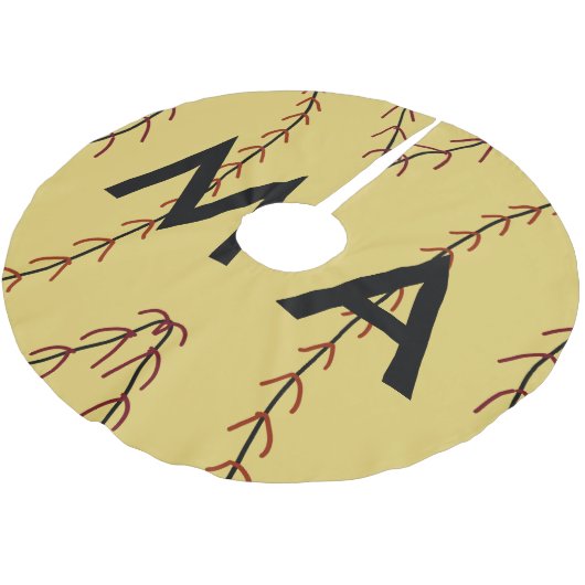 Einfache Monogramm fügen Sie den Namen Mann minima Polyester Weihnachtsbaumdecke (Schrägansicht)