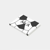 Einfache Monogramm fügen Sie den Namen Mann minima Post-it Klebezettel (angewinkelt)