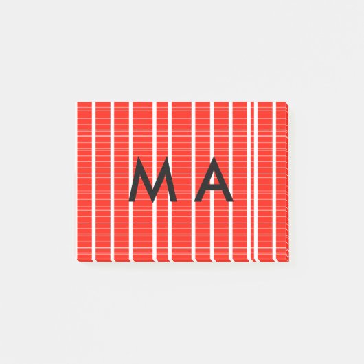 Einfache Monogramm fügen Sie den Namen Mann minima Post-it Klebezettel (Vorderseite)