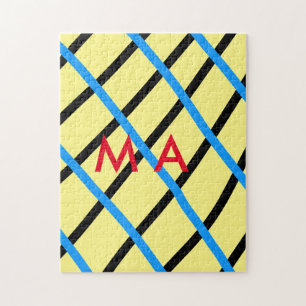 Einfache Monogramm fügen Sie den Namen Mann minima Puzzle