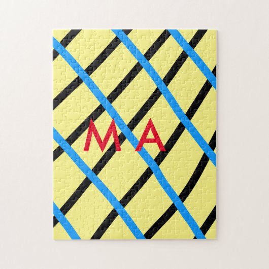 Einfache Monogramm fügen Sie den Namen Mann minima Puzzle (Vertikal)