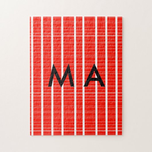 Einfache Monogramm fügen Sie den Namen Mann minima Puzzle (Vertikal)