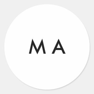 Einfache Monogramm fügen Sie den Namen Mann minima Runder Aufkleber