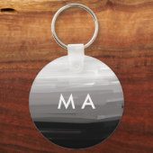 Einfache Monogramm fügen Sie den Namen Mann minima Schlüsselanhänger (Vorderseite)