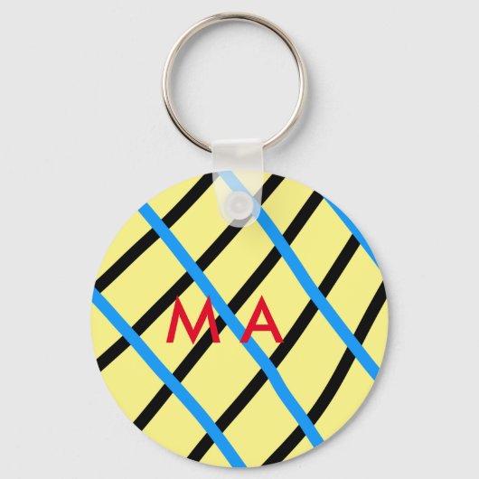 Einfache Monogramm fügen Sie den Namen Mann minima Schlüsselanhänger (Vorderseite)