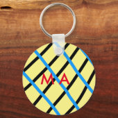 Einfache Monogramm fügen Sie den Namen Mann minima Schlüsselanhänger (Vorderseite)