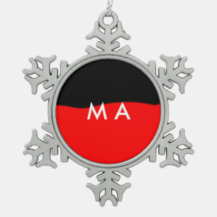 Einfache Monogramm fügen Sie den Namen Mann minima Schneeflocken Zinn-Ornament