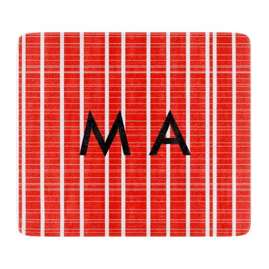 Einfache Monogramm fügen Sie den Namen Mann minima Schneidebrett (Vorderseite)