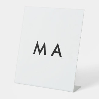 Einfache Monogramm fügen Sie den Namen Mann minima Sockelschild