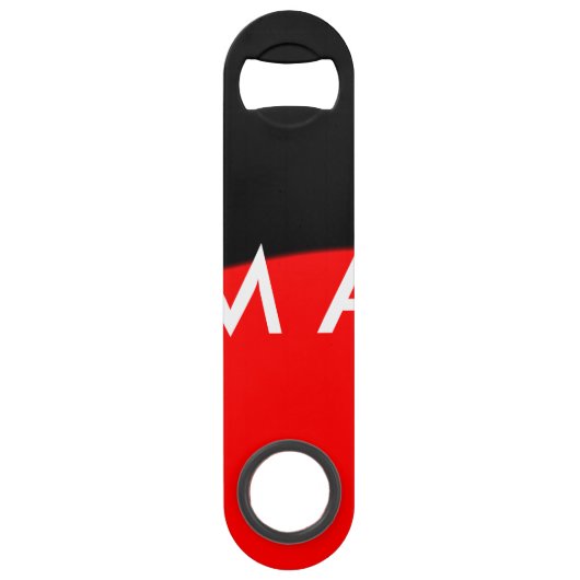 Einfache Monogramm fügen Sie den Namen Mann minima Speed Flaschenöffner (Vorderseite)