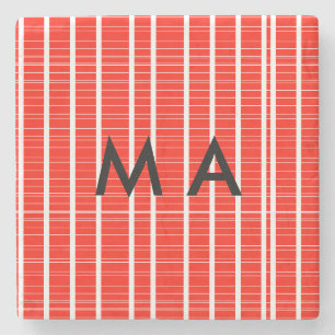 Einfache Monogramm fügen Sie den Namen Mann minima Steinuntersetzer