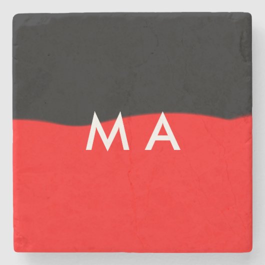 Einfache Monogramm fügen Sie den Namen Mann minima Steinuntersetzer (Vorderseite)