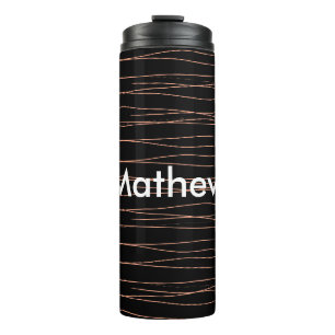 Einfache Monogramm fügen Sie den Namen Mann minima Thermosbecher