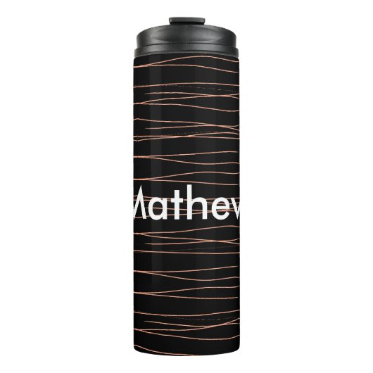 Einfache Monogramm fügen Sie den Namen Mann minima Thermosbecher (Vorderseite)