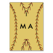 Einfache Monogramm fügen Sie den Namen Mann minima Tischnummer (Rückseite)