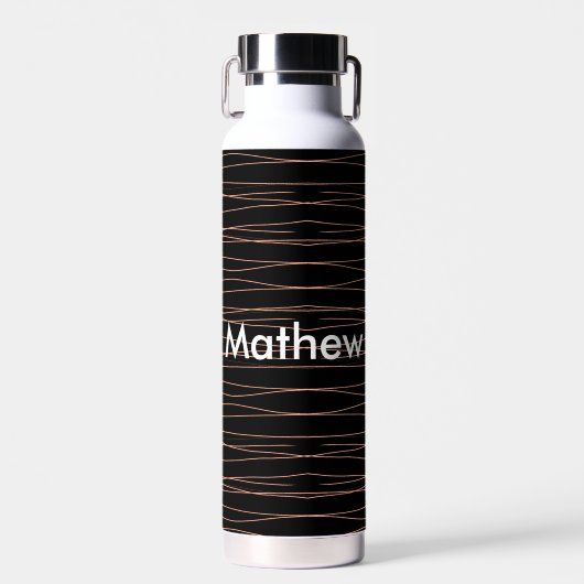 Einfache Monogramm fügen Sie den Namen Mann minima Trinkflasche (Vorne)
