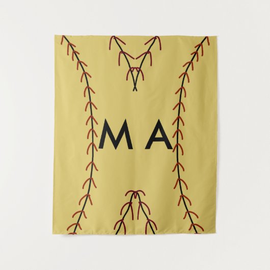 Einfache Monogramm fügen Sie den Namen Mann minima Wandteppich (Vorderseite)