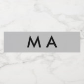 Einfache Monogramm fügen Sie den Namen Mann minima Wasserflaschenetikett (Einzelnes Label)