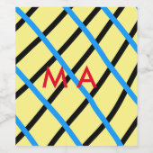 Einfache Monogramm fügen Sie den Namen Mann minima Weinetikett (Einzelnes Label)