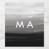 Einfache Monogramm fügen Sie den Namen Mann minima Weinetikett (Einzelnes Label)