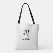 Einfache Monogramm Gold gestreift individuell Tasche (Rückseite)