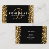 Einfache Monogramm-Goldlichter u. -Glitzern Visitenkarte (Vorne/Hinten)