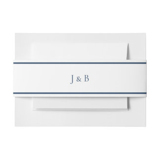 Einfache Monogramm-Hochzeit Einladungsbanderole