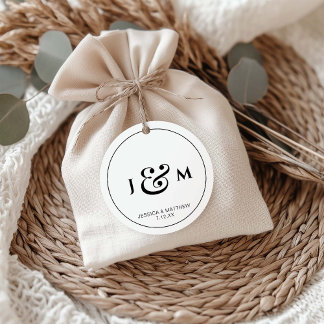 Einfache Monogramm-Hochzeit Geschenkanhänger