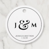 Einfache Monogramm-Hochzeit Geschenkanhänger (Rückseite)