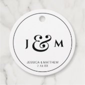 Einfache Monogramm-Hochzeit Geschenkanhänger (Vorderseite)