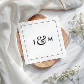 Einfache Monogramm-Hochzeit Serviette