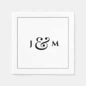 Einfache Monogramm-Hochzeit Serviette (Vorderseite)