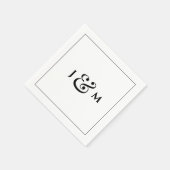 Einfache Monogramm-Hochzeit Serviette (Ecke)