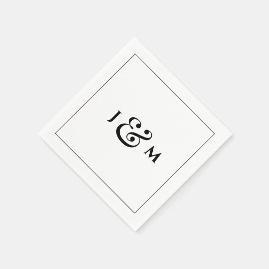 Einfache Monogramm-Hochzeit Serviette (Ecke)