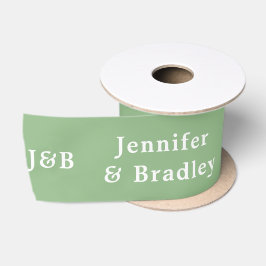 Einfache Monogramm Hochzeitsnahrung Personalisiert Satinband