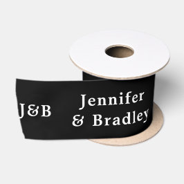 Einfache Monogramm Hochzeitsnahrung Personalisiert Satinband