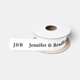 Einfache Monogramm Hochzeitsnahrung Personalisiert Satinband