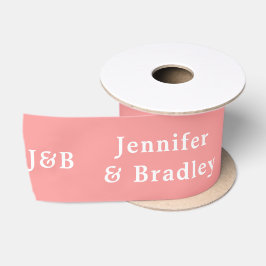 Einfache Monogramm Hochzeitsnahrung Personalisiert Satinband